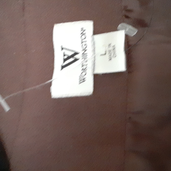 Worthington sz large NWOT brown knit and faux suede moto jacket pit 19 inches - Picture 3 of 5